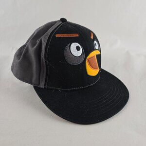 Angry Birds Mens Snapback Hat Black Gray Adjustable Embroidered Logo Rovio 2013
